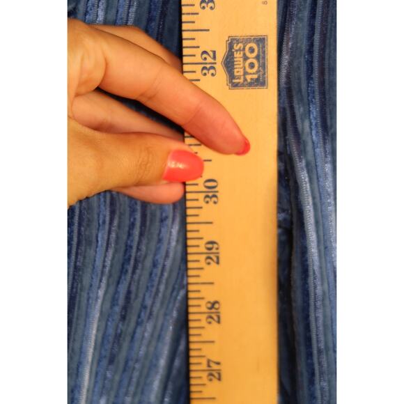 Free People The Slim Pull-On Velvet Flare Pants Blue Small Boho Wide Leg - Picture 5 of 7